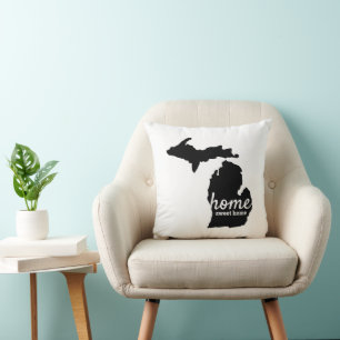 Cojín Decorativo Casa dulce Michigan Silhouette