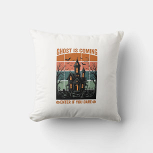 Cojín Decorativo Casa Embrujada La Vendrá Fantasma Vintage Hallowee