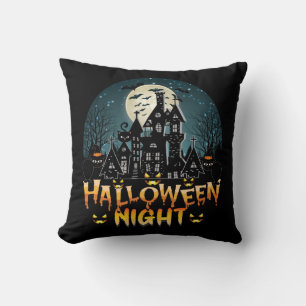 Cojín Decorativo Casa embrujada, noche de Halloween de miedo