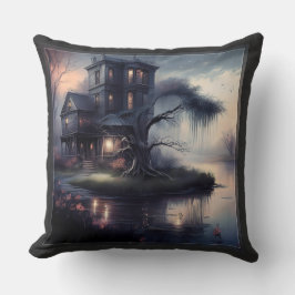 Cojín Decorativo casa en ruinas en el bayou