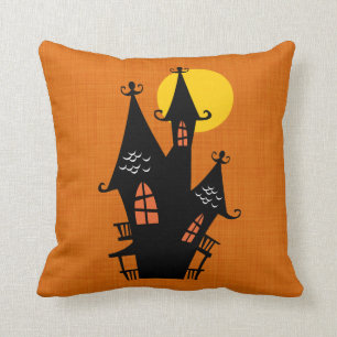 Cojín Decorativo Casa encantada retra de Halloween