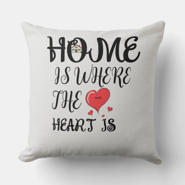 Cojín Decorativo Casa es donde el corazón es Pillow (Anverso)