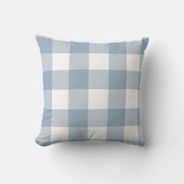 Cojín Decorativo Casa rural azul gris plomizo cuadros de búfalo cua