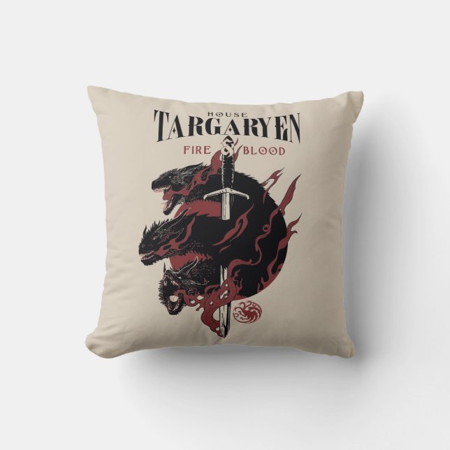 Cojín Decorativo Casa Targaryen - Fuego y Sangre (Anverso)