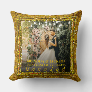 Cojín Decorativo Casados Navidad Elegante Foto de Boda de Tipo Dora