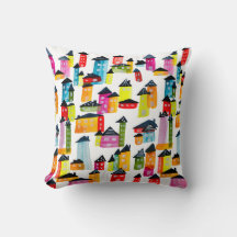 Casas coloridas y bonitas arte acuarela