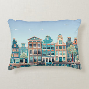 Cojín Decorativo Casas de Amsterdam No.1 Monumento de Día Soleado