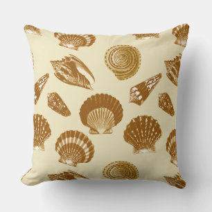 Cojín Decorativo Casas de mar - Marrón en un fondo beige
