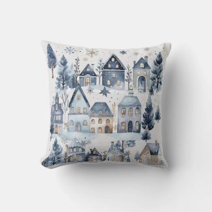 Cojín Decorativo Casas de Navidades de la Tierra de Invierno