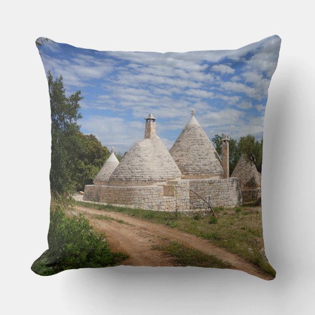 Cojín Decorativo Casas de Trulli en Puglia/Apulia (Anverso)