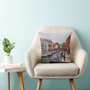 Cojín Decorativo Casas pintadas Italia Venecia