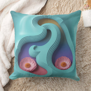 Cojín Decorativo Cascada de gotas de Tirta Motivo de Batik 3D