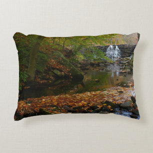Cojín Decorativo Cascada de otoño y arroyo Pensilvania Naturaleza