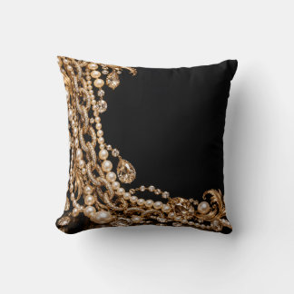 Cojín Decorativo Cascada de perla de oro negro