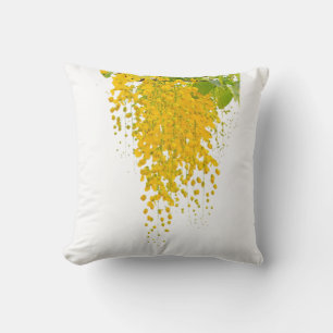 Cojín Decorativo Cascada Dorada Lluvia de Oro Flores Iluminadas por