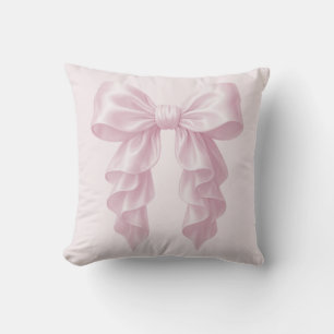 Cojín Decorativo Cascada Rosa Lazo Volante Elegante Femenina