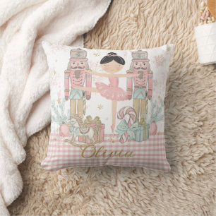 Cojín Decorativo Cascanueces Caprichoso Rosa Pastel Ballet de Navid