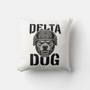 Cojín Decorativo Casco de Bulldog Delta Dog Diseño de Grabado Vinta
