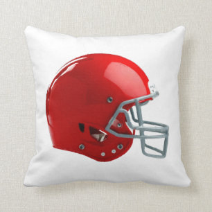 Cojín Decorativo Casco de fútbol americano rojo brillante