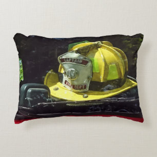 Cojín Decorativo Casco del Capitán de Incendios Amarillo