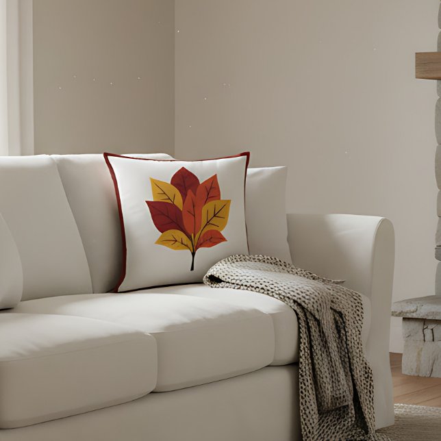 Cojín Decorativo Caserío Rústico Otoño Deja Decoración Caída (Farmhouse autumn décor pillow with rustic fall leaves for cozy seasonal style.)