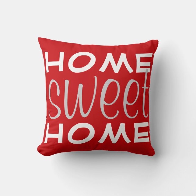 Cojín decorativo casero dulce casero rojo (Anverso)