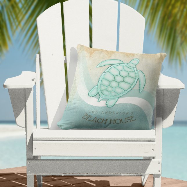 Cojín Decorativo Caseta de playa Tortuga Náutica Aqua Blue ID623 (Subido por el creador)