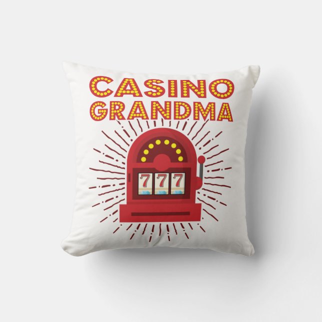 Cojín Decorativo Casino Grandma Slot Machine Gambling Abuela (Anverso)