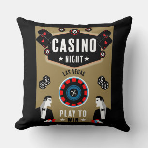 Cojín Decorativo Casino Juegos de Azar Poker Ruleta 