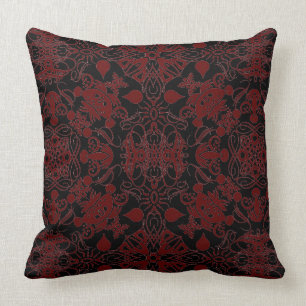 Cojín Decorativo Castaña Brown y Flourishes del negro
