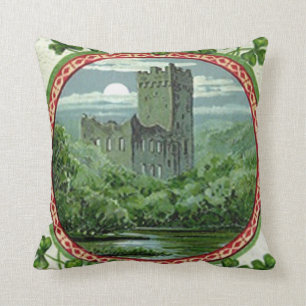 Cojín Decorativo Castillo Blarney Verde Irlanda Trébol