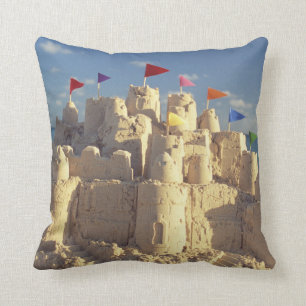 Cojín Decorativo Castillo de arena en la playa
