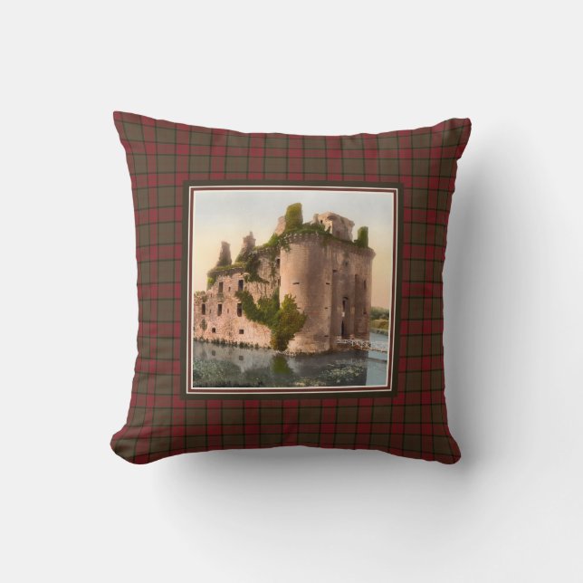 Cojín Decorativo Castillo de Caerlaverock Clan Maxwell Tartan (Anverso)