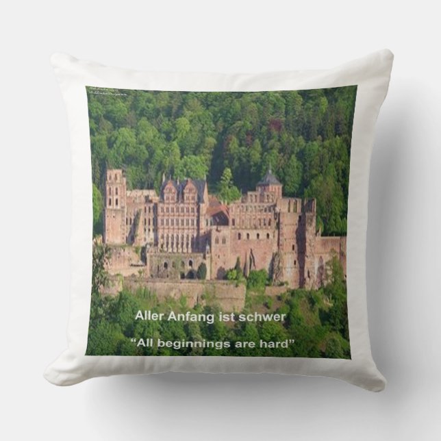 Cojín Decorativo Castillo de Heidelberg y Pillow de algodón con sab (Anverso)