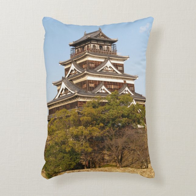 Cojín Decorativo Castillo de Hiroshima 広 島 城, Hiroshima, Japón (Frente (Vertical))