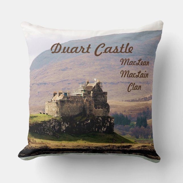Cojín Decorativo Castillo Duart de Escocia - Clan MacLean/MacLain (Anverso)