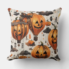 Cojín Decorativo Castillo espeluznante de Halloween jack'o'lantern