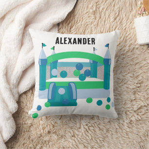 Cojín Decorativo Castillo Inflable Patrón Azul Bonito