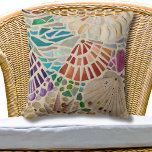Cojín Decorativo Castillos decorativos<br><div class="desc">Añada esta almohada decorativa a su casa o a la decoración de su casa de playa. Se trata de un mosaico original de inspiración playera de cristal,  piedras y conchas. Mosaico original © Michele Davies</div>