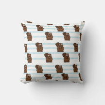 castor en franjas azules