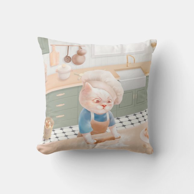 Cojín Decorativo Cat Baker Baby - Acogedor Kneading (Anverso)