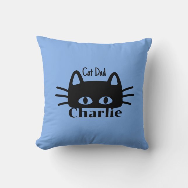 Cojín Decorativo Cat Dad custom cat name (Anverso)