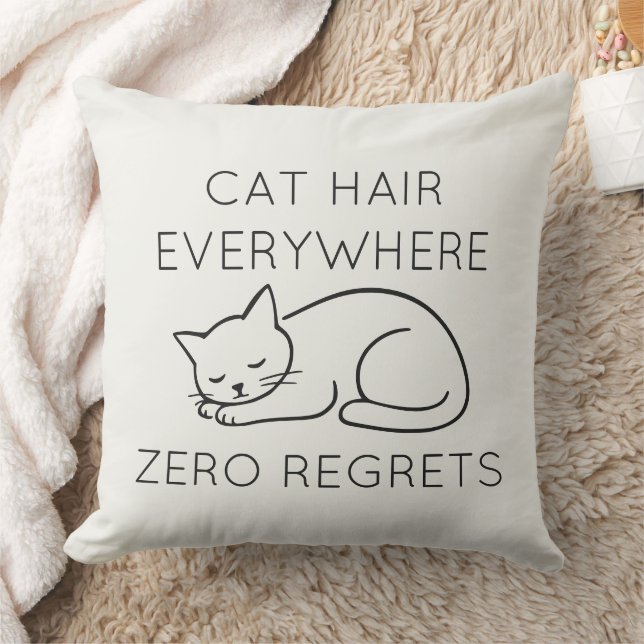 Cojín Decorativo Cat hair everywhere zero regrets (Manta)
