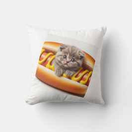 Cojín Decorativo cat in hot dog and mustard 