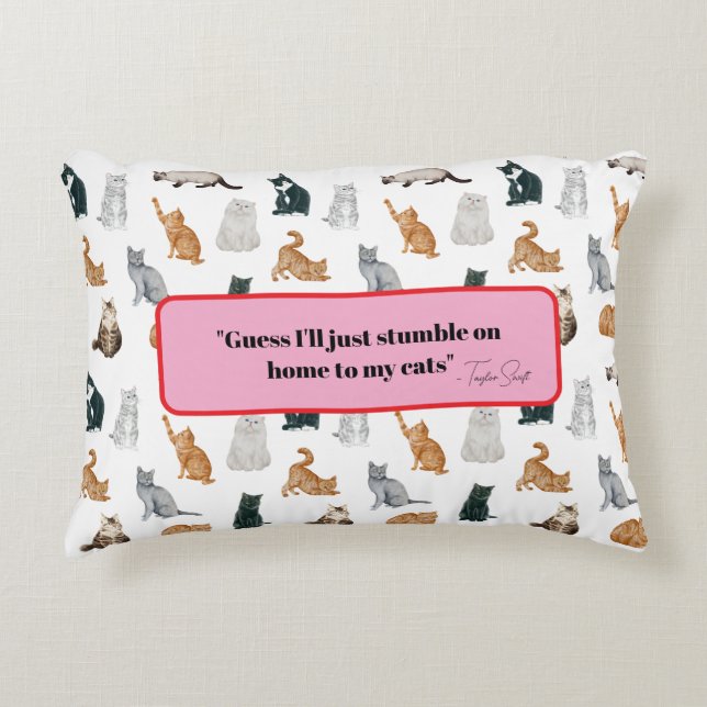 Cojín Decorativo Cat Lady Accent Pillow (Anverso)