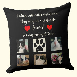 Cojín Decorativo Cat Memorial Throw Pillow with Poem and Photos