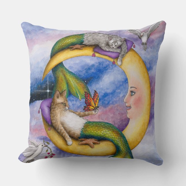 Cojín Decorativo Cat Mermaid 29 (Anverso)