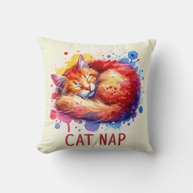Cojín Decorativo Cat Nap Artístico (Anverso)