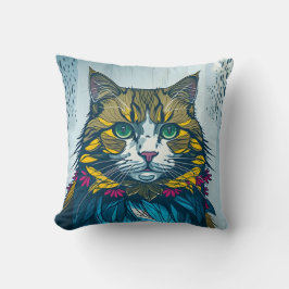 Cojín Decorativo Cat That Ate The Canary | Colorful Feather Art