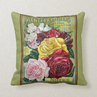 Cojín Decorativo Catálogo de semilla subió col del vintage 1898